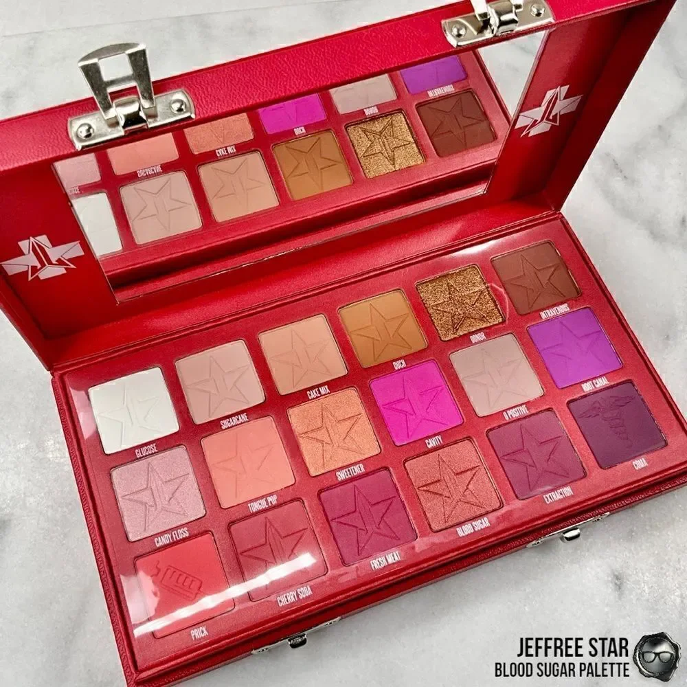 JEFFREE STAR BLOOD SUGAR PALETTE ARTISTRY EYESHADOW PRESSED PIGMENT 18 SHADE NWT